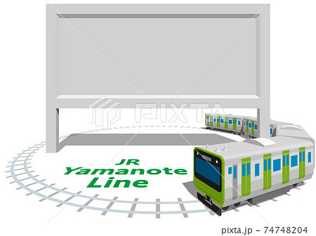 JR山手線のフレームとパネル 英文路線名 日本東京 ベクターイラスト背景透明 JR山手線のフレームとパネル 英文路線名 日本東京 ベクターイラスト背景透明 74748204