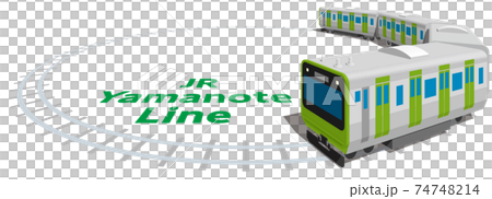 JR山手線のシンプルなフレーム　英文路線名　日本東京　ベクターイラスト背景透明 74748214