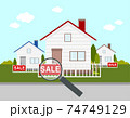 magnifying glass with house ,concept for sale,real estate  74749129