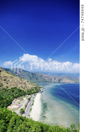 cristo rei landmark beach landscape view near dili east timor cristo rei landmark beach landscape view near dili east timor 74749449