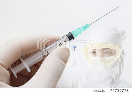 医療イメージ　ワクチン開発 74750778