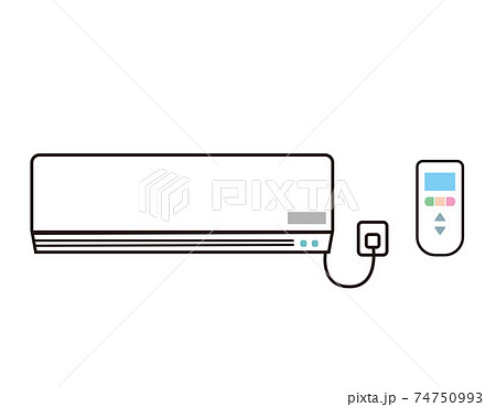 エアコンとリモコンのベクターイラスト 空調 のイラスト素材