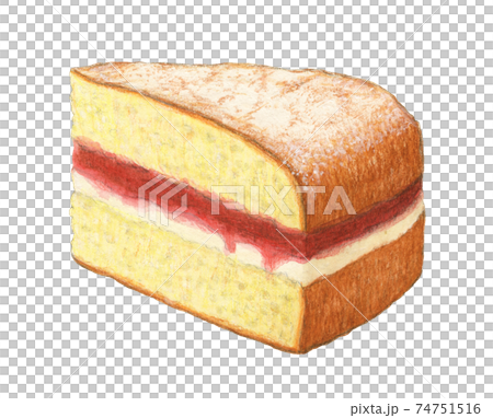 ヴィクトリアケーキ ケーキイラスト 手描きのイラスト素材