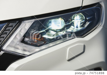 Headlamp in white car Headlamp in white car 74751898