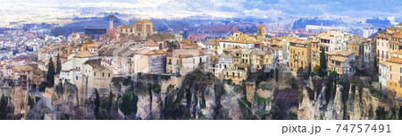 Cuenca - town on rocks, Castilla la mancha, Spain Cuenca - town on rocks, Castilla la mancha, Spain 74757491