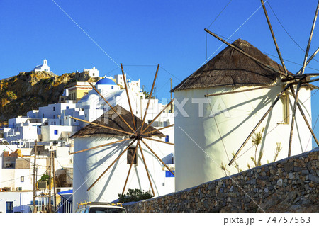 windmills of Greece. Serifos island, Cyclades windmills of Greece. Serifos island, Cyclades 74757563