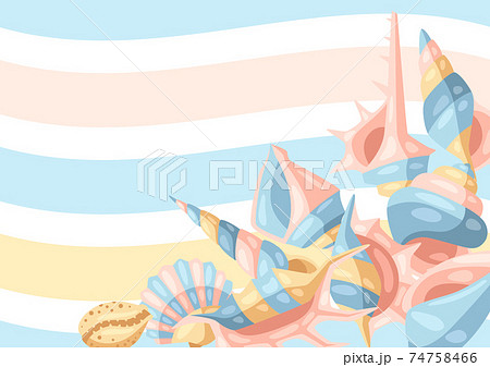 Background with seashells. 74758466