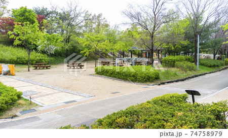 韓国 ソウル ソウルの森公園の風景の写真素材