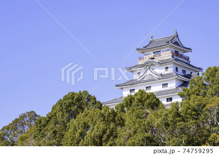 佐賀県唐津市の美しい唐津城 佐賀県唐津市の美しい唐津城 74759295