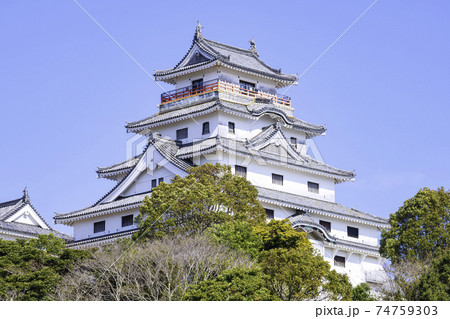 佐賀県唐津市の美しい唐津城 佐賀県唐津市の美しい唐津城 74759303