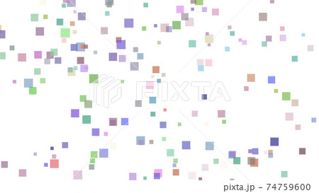CGスクエア　多数のカラフルな四角形の背景 74759600