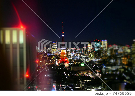 世界貿易センタービル展望台からの夜景の写真素材