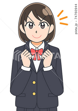 やる気元気な女子学生のイラスト素材