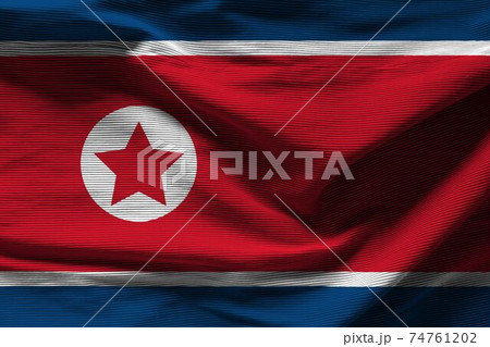 north korean flag 74761202