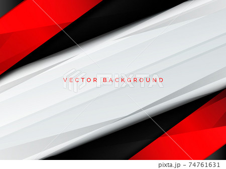 Template corporate banner concept red black grey and white contrast background. 74761631