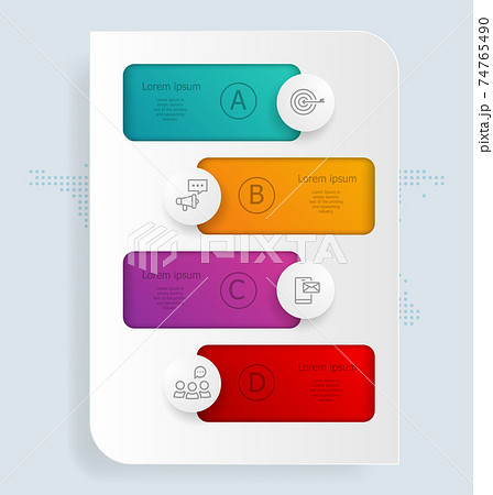 abstract vertical infographics 4 steps for business and presentation 74765490