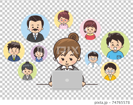 Remote work telework business woman Remote work telework business woman 74765578