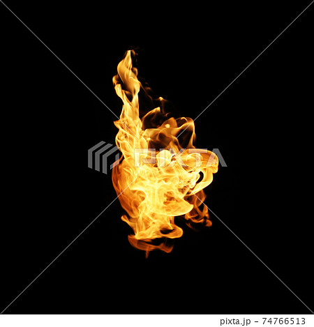 Fire flames collection isolated on black background 74766513