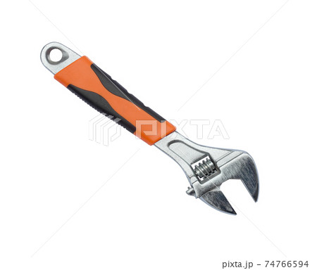 Adjustable wrench isolated on white background 74766594