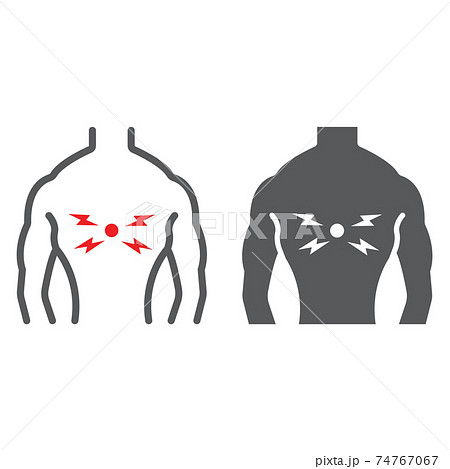 Back Pain Line And Glyph Icon Body And Pain のイラスト素材