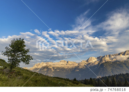 Dolomites on Italian and Slovenian border around mountain Monte Ursic with 2541 m in Julian Alps Dolomites on Italian and Slovenian border around mountain Monte Ursic with 2541 m in Julian Alps 74768018