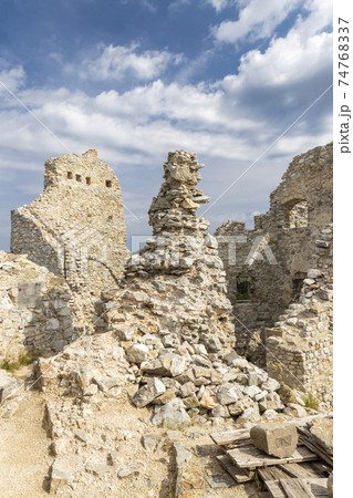 Ruins of Hrusov Castle, Zlate Moravce District, Nitra Region, Slovakia 74768337