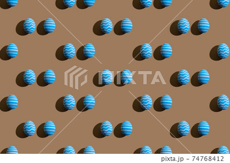 easter background seamless pattern blue egg brown 74768412
