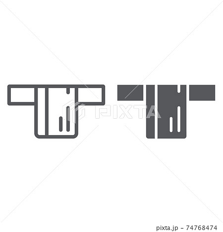 Card payment line and glyph icon, finance and money, credit card sign, vector graphics, a linear pattern on a white background. 74768474