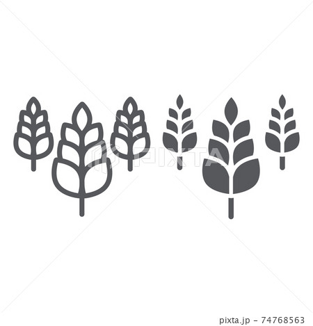 Spikelet line and glyph icon, farm and agriculture, wheat sign, vector graphics, a linear pattern on a white background. 74768563