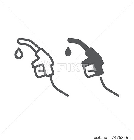 Gas station line and glyph icon, fuel and pump, filling station sign, vector graphics, a linear pattern on a white background. Gas station line and glyph icon, fuel and pump, filling station sign, vector graphics, a linear pattern on a white background. 74768569