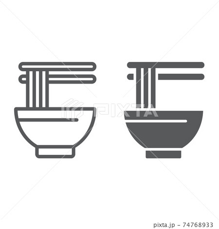 Ramen line and glyph icon, asian and food, noodle sign, vector graphics, a linear pattern on a white background. Ramen line and glyph icon, asian and food, noodle sign, vector graphics, a linear pattern on a white background. 74768933