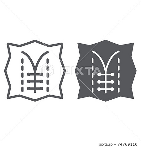 Seam line and glyph icon, dressmaking and sew, textile sign, vector graphics, a linear pattern on a white background. Seam line and glyph icon, dressmaking and sew, textile sign, vector graphics, a linear pattern on a white background. 74769110