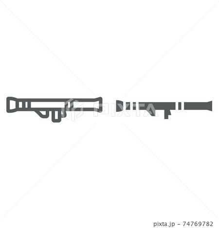 Rocket launcher line and glyph icon, army and military, weapon sign, vector graphics, a linear pattern on a white background. Rocket launcher line and glyph icon, army and military, weapon sign, vector graphics, a linear pattern on a white background. 74769782