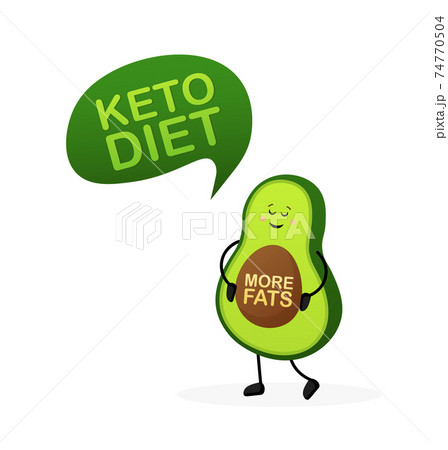 Keto diet concept in cartoon style. Isolated vector illustration. White background. Good diet. 74770504