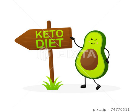 Keto diet concept in cartoon style. Isolated vector illustration. White background. Good diet. 74770511