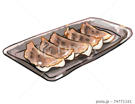 イラスト リアルタッチ餃子のイラスト素材