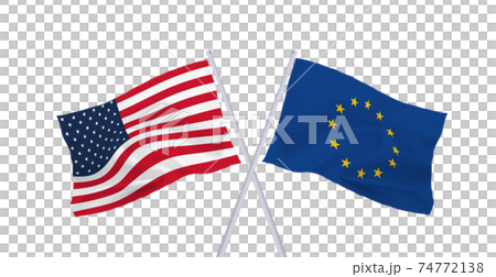 歐盟和美國國旗 74772138