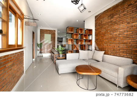 Modern living room interior of real home 74773682