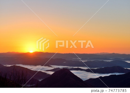 大江山からの福知山盆地の雲海 74773785