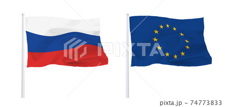 EUとロシアの旗 74773833