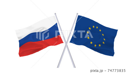 EUとロシアの旗 74773835