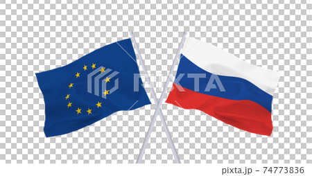EUとロシアの旗 74773836