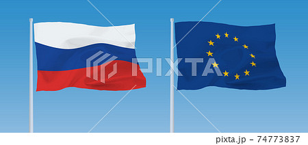 EUとロシアの旗 74773837