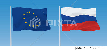 EUとロシアの旗 74773838