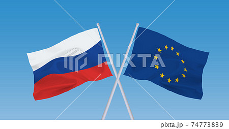 EUとロシアの旗 74773839