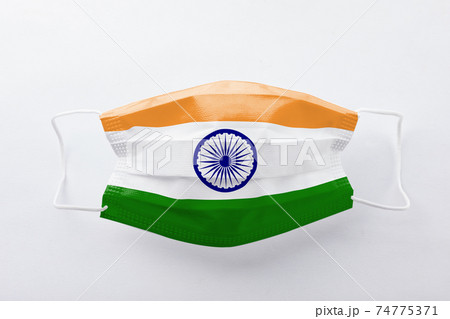 インド国旗のマスク 74775371