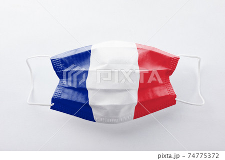 フランス国旗のマスク 74775372