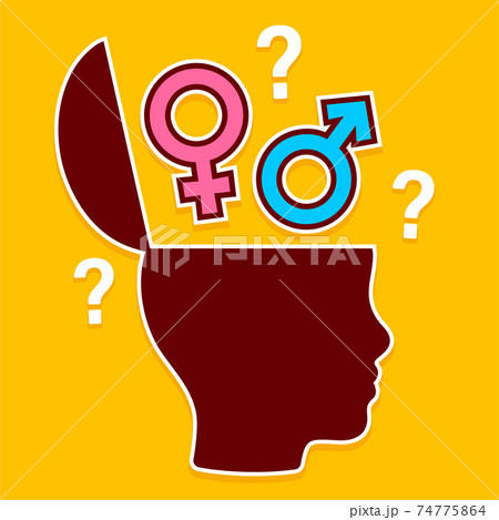 Open head with gender symbols 74775864