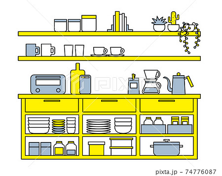 キッチン収納のイラスト素材