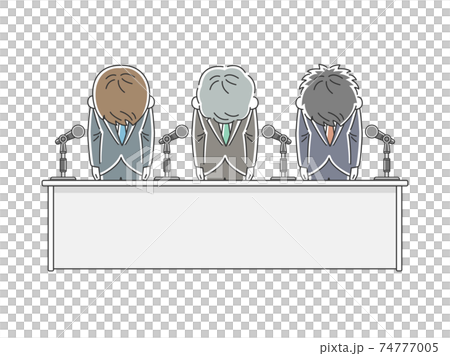 企業の謝罪会見のイラスト 74777005